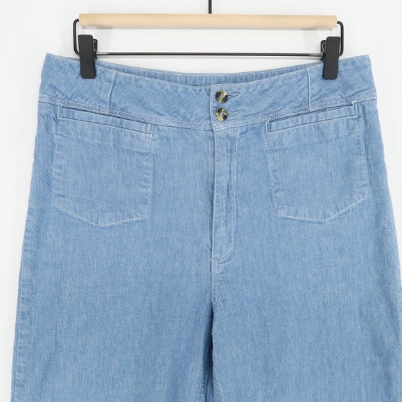 Pilcro Anthropologie Jeans Womens 30 Blue Wide Leg Denim High Rise Trouser - Picture 3 of 10